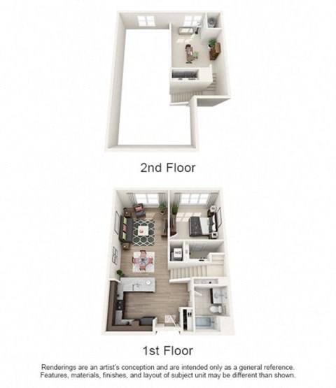 Floor plan for 1 bed, 1 bath, 1061 sqft